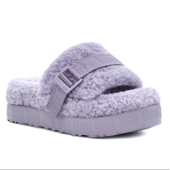 UGG June Gloom Lavender Platform Fluffita Slippers - Picture 7 of 10